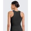 imageG4Free Barefeel Built in Bra Workout Tops for Women Removable Pads Longline Sport Bras Racerback Athletic Tank Yoga GymBlack
