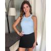 imageG4Free Barefeel Built in Bra Workout Tops for Women Removable Pads Longline Sport Bras Racerback Athletic Tank Yoga GymLight Demin