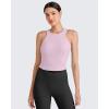 imageG4Free Barefeel Built in Bra Workout Tops for Women Removable Pads Longline Sport Bras Racerback Athletic Tank Yoga GymPink