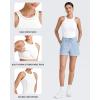 imageG4Free Barefeel Built in Bra Workout Tops for Women Removable Pads Longline Sport Bras Racerback Athletic Tank Yoga GymWhite