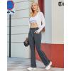imageG4Free Bootcut Yoga Pants with 4 Pockets Flare Leggings for Women High Waisted Casual Dress PantsGrey