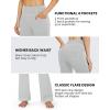 imageG4Free Bootcut Yoga Pants with 4 Pockets Flare Leggings for Women High Waisted Casual Dress PantsLight Gray