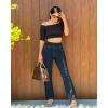 imageG4Free Bootcut Yoga Pants with 4 Pockets Flare Leggings for Women High Waisted Casual Dress PantsNavy