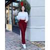 imageG4Free Bootcut Yoga Pants with 4 Pockets Flare Leggings for Women High Waisted Casual Dress PantsWine
