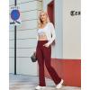 imageG4Free Bootcut Yoga Pants with 4 Pockets Flare Leggings for Women High Waisted Casual Dress PantsWine