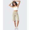 imageG4Free Capri Pants for Women 14quot Knee Length Wide Leg Yoga Capris Dressy Casual Summer Crop Pants with PocketsApricot