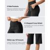 imageG4Free Capri Pants for Women 14quot Knee Length Wide Leg Yoga Capris Dressy Casual Summer Crop Pants with PocketsBlack
