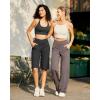 imageG4Free Capri Pants for Women 14quot Knee Length Wide Leg Yoga Capris Dressy Casual Summer Crop Pants with PocketsBlack