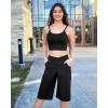 imageG4Free Capri Pants for Women 14quot Knee Length Wide Leg Yoga Capris Dressy Casual Summer Crop Pants with PocketsBlack