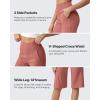 imageG4Free Capri Pants for Women 14quot Knee Length Wide Leg Yoga Capris Dressy Casual Summer Crop Pants with PocketsCameo