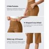 imageG4Free Capri Pants for Women 14quot Knee Length Wide Leg Yoga Capris Dressy Casual Summer Crop Pants with PocketsCoca Mocha