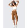imageG4Free Capri Pants for Women 14quot Knee Length Wide Leg Yoga Capris Dressy Casual Summer Crop Pants with PocketsCoca Mocha