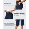 imageG4Free Capri Pants for Women 14quot Knee Length Wide Leg Yoga Capris Dressy Casual Summer Crop Pants with PocketsDark Navy