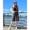 imageG4Free Capri Pants for Women 14quot Knee Length Wide Leg Yoga Capris Dressy Casual Summer Crop Pants with PocketsDeep Grey