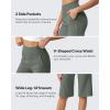 imageG4Free Capri Pants for Women 14quot Knee Length Wide Leg Yoga Capris Dressy Casual Summer Crop Pants with PocketsGrey Sage
