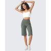 imageG4Free Capri Pants for Women 14quot Knee Length Wide Leg Yoga Capris Dressy Casual Summer Crop Pants with PocketsGrey Sage