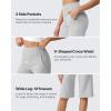 imageG4Free Capri Pants for Women 14quot Knee Length Wide Leg Yoga Capris Dressy Casual Summer Crop Pants with PocketsLight Grey