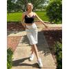 imageG4Free Capri Pants for Women 14quot Knee Length Wide Leg Yoga Capris Dressy Casual Summer Crop Pants with PocketsLight Grey