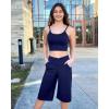 imageG4Free Capri Pants for Women 14quot Knee Length Wide Leg Yoga Capris Dressy Casual Summer Crop Pants with PocketsRoyal Blue