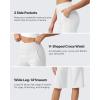 imageG4Free Capri Pants for Women 14quot Knee Length Wide Leg Yoga Capris Dressy Casual Summer Crop Pants with PocketsWhite