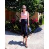 imageG4Free Capri Pants for Women Stretch Yoga Dress Pants with Pockets Ruffle Bell Bottom Athletic Work LeggingsBlack