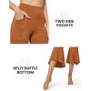 imageG4Free Capri Pants for Women Stretch Yoga Dress Pants with Pockets Ruffle Bell Bottom Athletic Work LeggingsBurnt Sugar