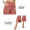 imageG4Free Capri Pants for Women Stretch Yoga Dress Pants with Pockets Ruffle Bell Bottom Athletic Work LeggingsCameo