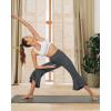 imageG4Free Capri Pants for Women Stretch Yoga Dress Pants with Pockets Ruffle Bell Bottom Athletic Work LeggingsDeep Grey