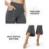 imageG4Free Capri Pants for Women Stretch Yoga Dress Pants with Pockets Ruffle Bell Bottom Athletic Work LeggingsDeep Grey
