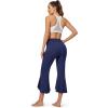 imageG4Free Capri Pants for Women Stretch Yoga Dress Pants with Pockets Ruffle Bell Bottom Athletic Work LeggingsRoyal Blue