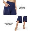 imageG4Free Capri Pants for Women Stretch Yoga Dress Pants with Pockets Ruffle Bell Bottom Athletic Work LeggingsRoyal Blue