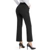 imageG4Free Dress Work Pants Women Yoga Business Casual Pants with Pockets Strechy Flare Wide Leg Ankle Pants 25quot27quot29quotBlack