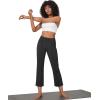 imageG4Free Dress Work Pants Women Yoga Business Casual Pants with Pockets Strechy Flare Wide Leg Ankle Pants 25quot27quot29quotBlack