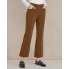 imageG4Free Dress Work Pants Women Yoga Business Casual Pants with Pockets Strechy Flare Wide Leg Ankle Pants 25quot27quot29quotDark Coffee