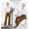 imageG4Free Dress Work Pants Women Yoga Business Casual Pants with Pockets Strechy Flare Wide Leg Ankle Pants 25quot27quot29quotDark Coffee