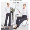imageG4Free Dress Work Pants Women Yoga Business Casual Pants with Pockets Strechy Flare Wide Leg Ankle Pants 25quot27quot29quotGrey
