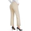 imageG4Free Dress Work Pants Women Yoga Business Casual Pants with Pockets Strechy Flare Wide Leg Ankle Pants 25quot27quot29quotKhaki