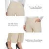 imageG4Free Dress Work Pants Women Yoga Business Casual Pants with Pockets Strechy Flare Wide Leg Ankle Pants 25quot27quot29quotKhaki