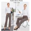 imageG4Free Dress Work Pants Women Yoga Business Casual Pants with Pockets Strechy Flare Wide Leg Ankle Pants 25quot27quot29quotTaupe