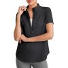 imageG4Free Lightbreeze UPF 50 Womens Workout Tops Short Sleeve Half Zip Golf Shirts Loose Fit Athletic Gym Tshirts RunningBlack