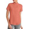 imageG4Free Lightbreeze UPF 50 Womens Workout Tops Short Sleeve Half Zip Golf Shirts Loose Fit Athletic Gym Tshirts RunningBurnt Orange