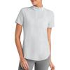 imageG4Free Lightbreeze UPF 50 Womens Workout Tops Short Sleeve Half Zip Golf Shirts Loose Fit Athletic Gym Tshirts RunningGray