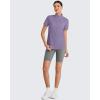 imageG4Free Lightbreeze UPF 50 Womens Workout Tops Short Sleeve Half Zip Golf Shirts Loose Fit Athletic Gym Tshirts RunningGray Purple