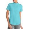 imageG4Free Lightbreeze UPF 50 Womens Workout Tops Short Sleeve Half Zip Golf Shirts Loose Fit Athletic Gym Tshirts RunningLake Blue