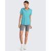 imageG4Free Lightbreeze UPF 50 Womens Workout Tops Short Sleeve Half Zip Golf Shirts Loose Fit Athletic Gym Tshirts RunningLake Blue