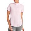 imageG4Free Lightbreeze UPF 50 Womens Workout Tops Short Sleeve Half Zip Golf Shirts Loose Fit Athletic Gym Tshirts RunningPink
