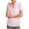 imageG4Free Lightbreeze UPF 50 Womens Workout Tops Short Sleeve Half Zip Golf Shirts Loose Fit Athletic Gym Tshirts RunningPink