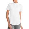 imageG4Free Lightbreeze UPF 50 Womens Workout Tops Short Sleeve Half Zip Golf Shirts Loose Fit Athletic Gym Tshirts RunningWhite