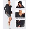 imageG4Free Lightbreeze Womens UPF 50 Sun Shirts with Hoodie Long Sleeve Workout Tops Button Up Rash Guard HikingBlack