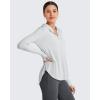 imageG4Free Lightbreeze Womens UPF 50 Sun Shirts with Hoodie Long Sleeve Workout Tops Button Up Rash Guard HikingGray